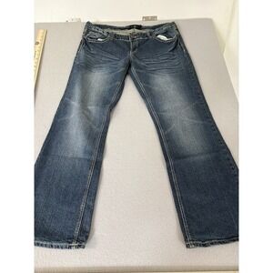 Royal Blue Jeans Womens 13x30‎ Blue Bootcut Denim Mid Rise Embroidered Pockets